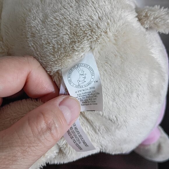 Peter Rabbit Flopsy Bunny Easter Plush Stuffed Animal Pink Jacket Beatrix Potter - Picture 6 of 7
